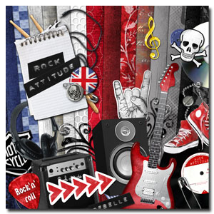 Kit digital de scrapbooking Rock Attitude