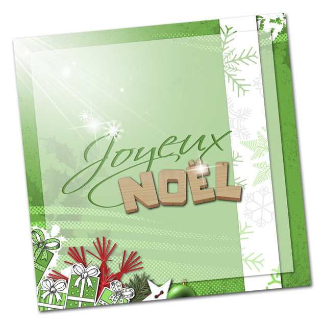 carte scrapbooking - Joyeux Noël