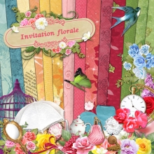 Kit florale scrapbooking