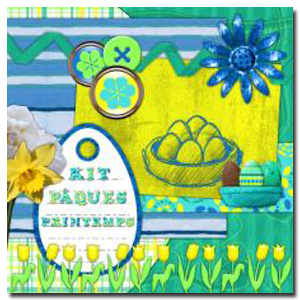 Kit Paques Printemps - scrapbooking digital