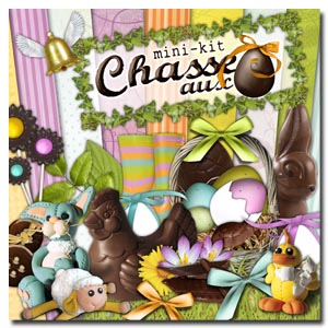 mini-kit scrapbooking digital Chasse aux oeufs