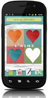 Modèle de cartes d'amour sur votre mobile