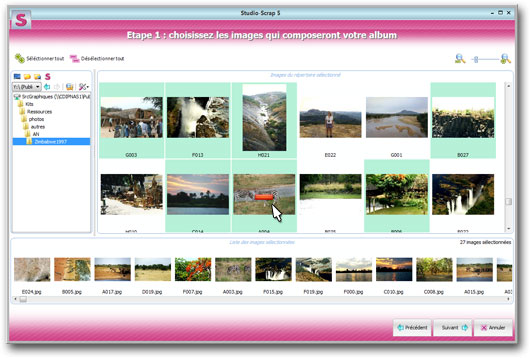 Assistant de création d'albums pour Studio-Scrap