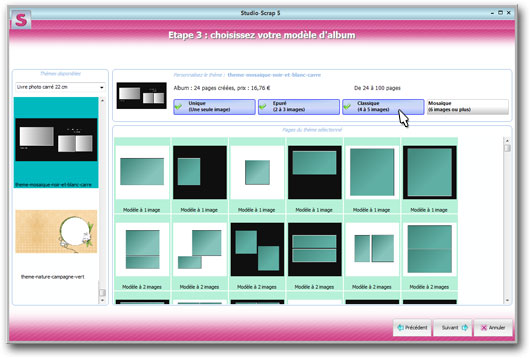 Assistant de création d'albums pour Studio-Scrap
