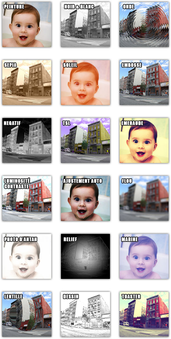 Tous les effets photos de Studio-Scrap