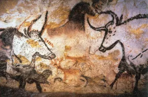 Aurochs, horses and deer painted on a cave - Wikipedia