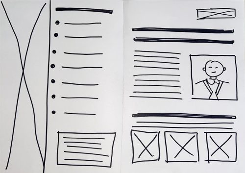 Dessin préparatif pour une mise en page